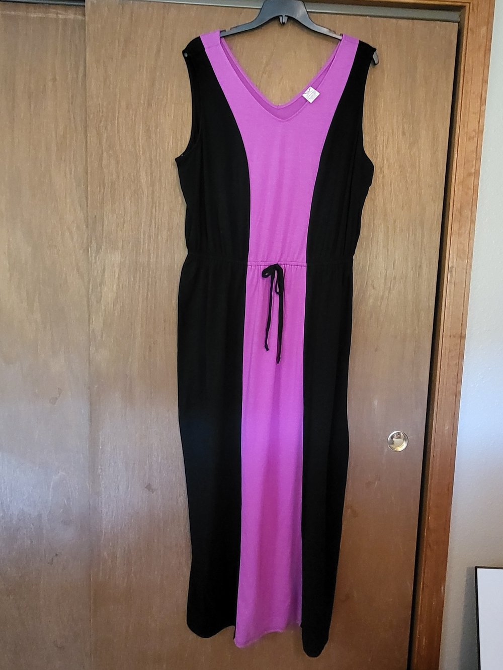 Faded Glory Black and Fuchsia Colorblock Dress, 3X